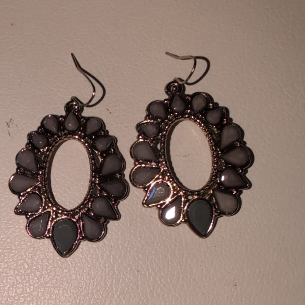 Floral Hoop Pierced Earrings